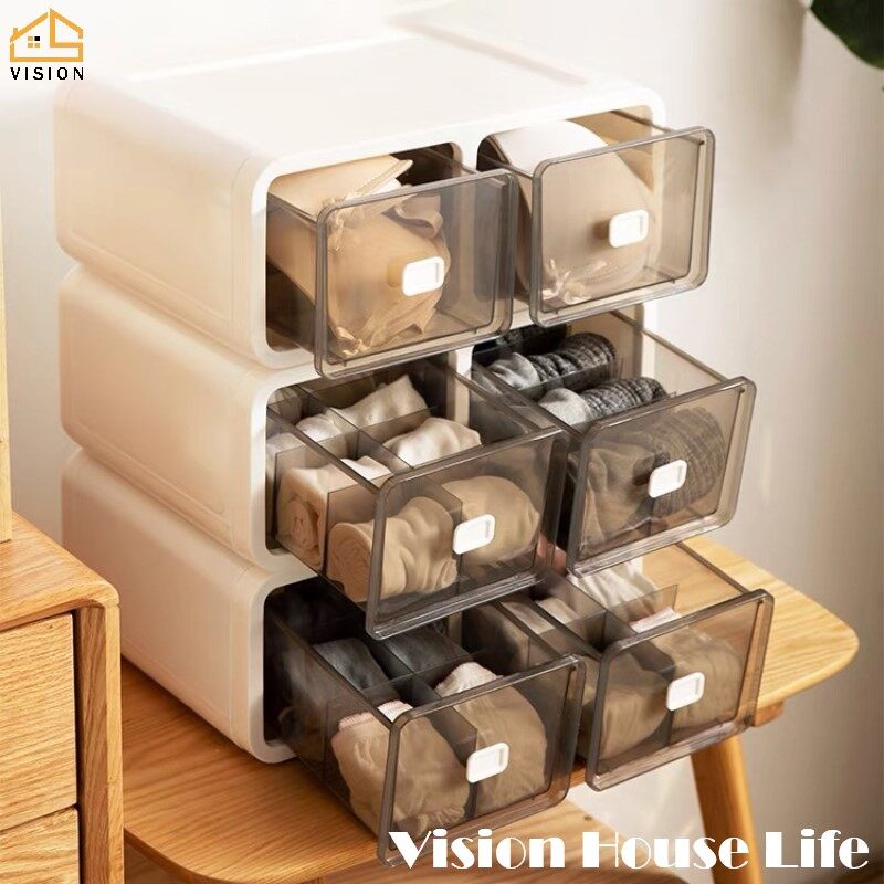 Hộp Đựng Đồ Lót Kiểu Ngăn Kéo Tầm Nhìn, Hộp Lưu Trữ Chia Nhiều Lớp, Tủ Đựng Tất Áo Ngực Có Thể Xếp Chồng Hộp Phân Loại Đa Chức Năng