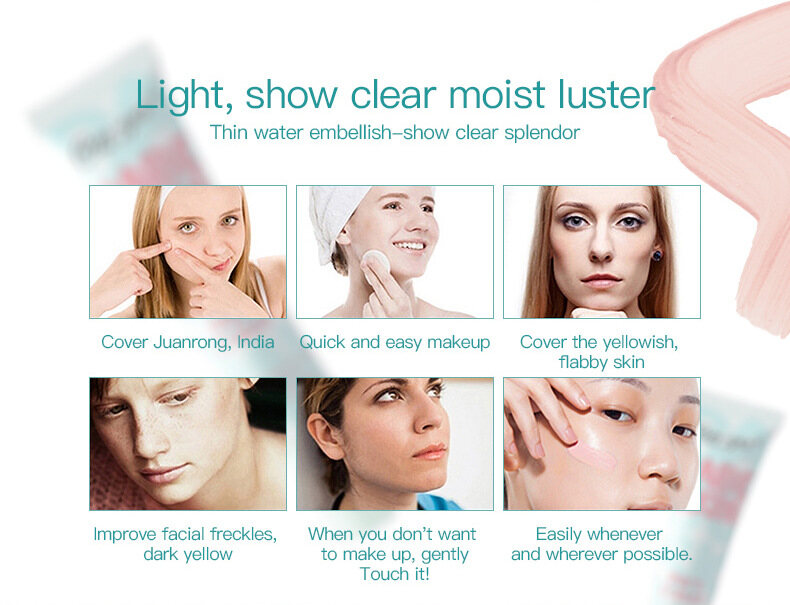 BABE SKIN Kem Lót Dạng Lỏng Che Phủ Mờ Trang Điểm Concealers Chăm Sóc Mặt Kem, Kem Nền Mờ Dầu Lỗ Chân Lông Vô Hình- Kem Che Khuyết Điểm Mỹ Phẩm Control