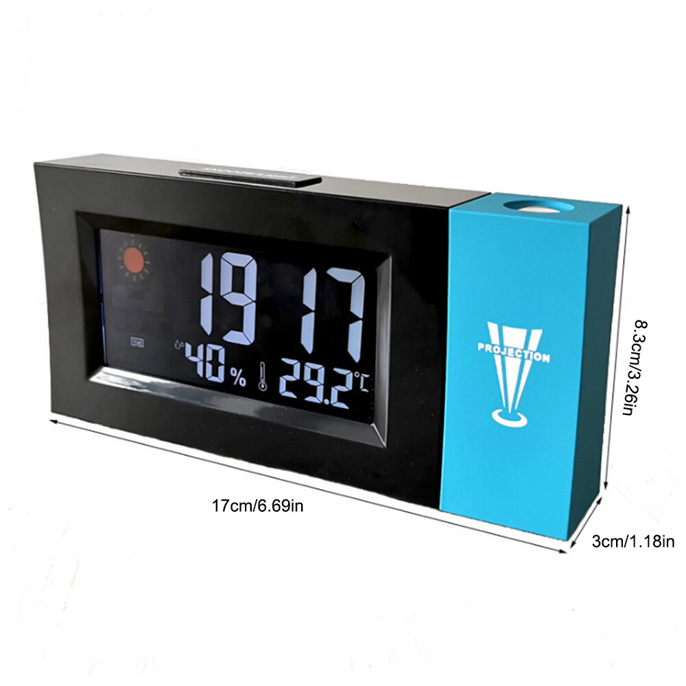 【In Stock】ZIR Projection Alarm Clock Digital Clock Projector on Ceiling with Temperature Display Dual Alarms Weather Forecast
