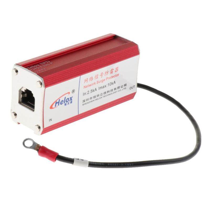 SunniMix Ethernet Lan 100M RJ45 Surge Protector for Thunder&Lightning Protection Red