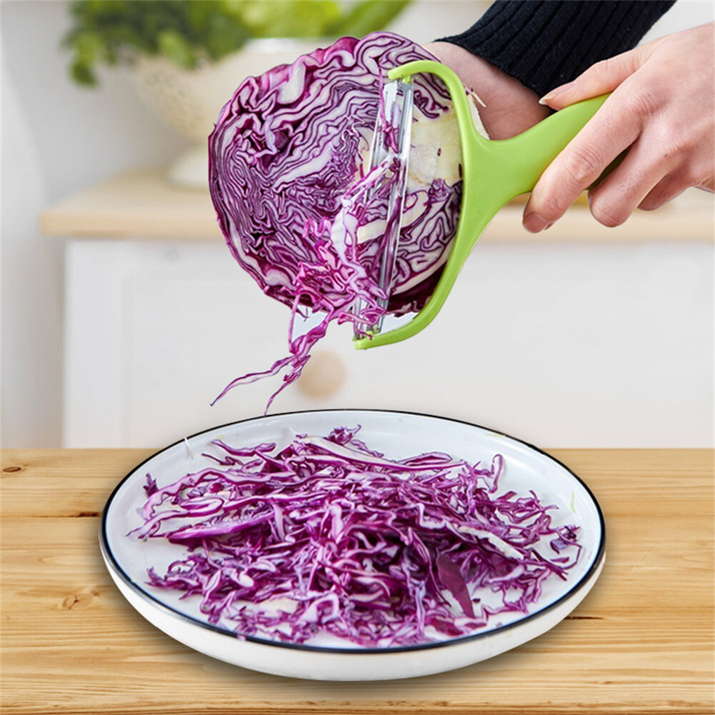 Lưỡi bằng thép không gỉ bền là sắc nét và màu xanh lá cây bắp cải Shredder Dụng cụ nạo củ quả Chopper bắp cải Shredder Peeler thuận tiện cho treo