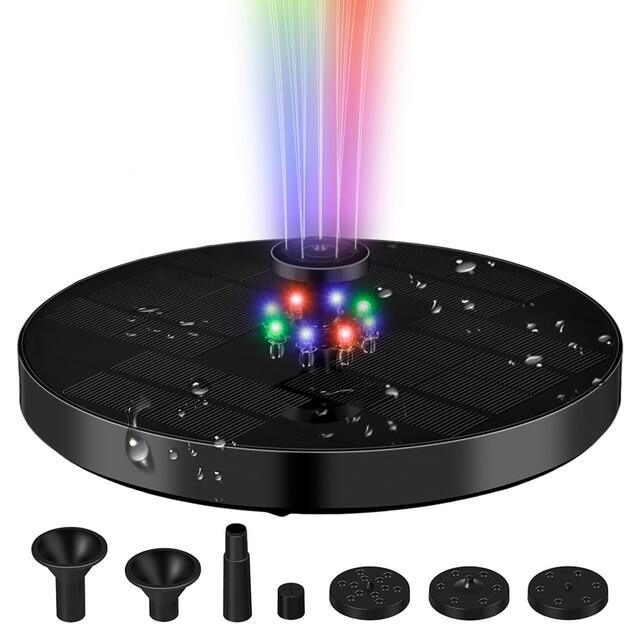 7V/3.5W Solar Fountain Colorful 21 LED Lights Swimming Pools Fountain Pump Panel Solar Powered Floating Fountain Garden Decor