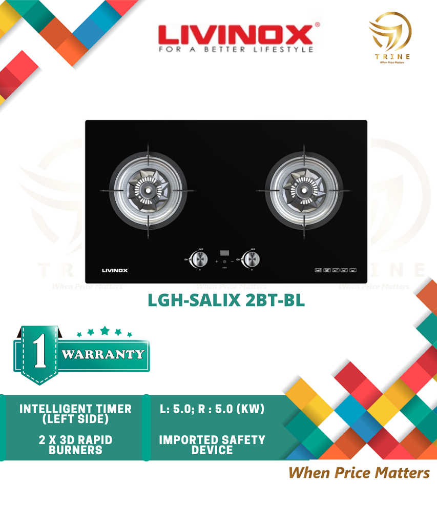 (FREE SHIPPING) LIVINOX LGHSALIX 2BTBL Buildin Gas Hob / Free