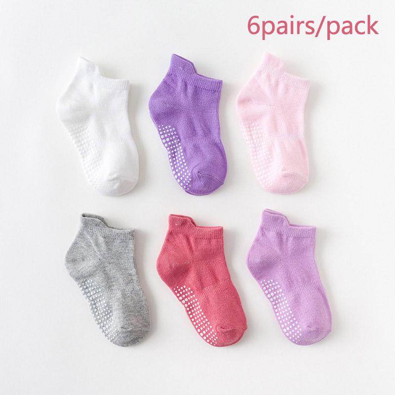 6Pairs/Lot Cotton Baby Socks Kids Boy Girl Socks Anti Slip Toddler Floor Socks