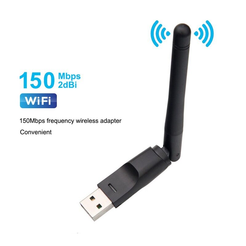 Kebidumei 150mbps mini usb wifi adapter 8188e 2.4ghz wireless network card wi-fi receiver dongle with antenna for pc laptop