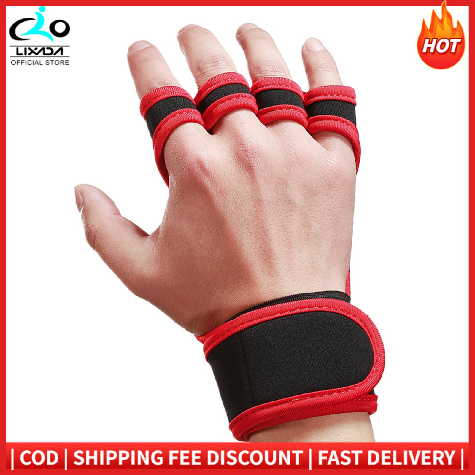 Lifting Gloves Workout Gloves with Integrated Wrist Wraps Anti-slip Hand Protector for Weight Lifting Powerlifting Pull Ups