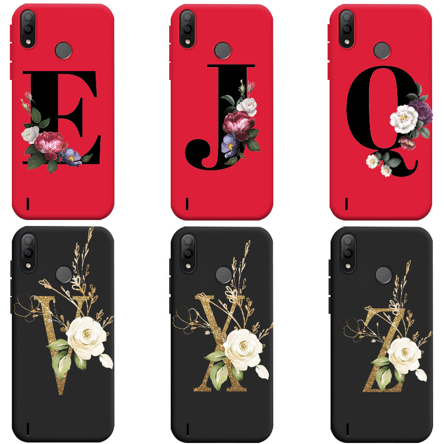 ITEL P33 Plus Phone Case Matte Black Cute Letters Soft Silicone Cover Casing For ITEL P33 Plus Case
