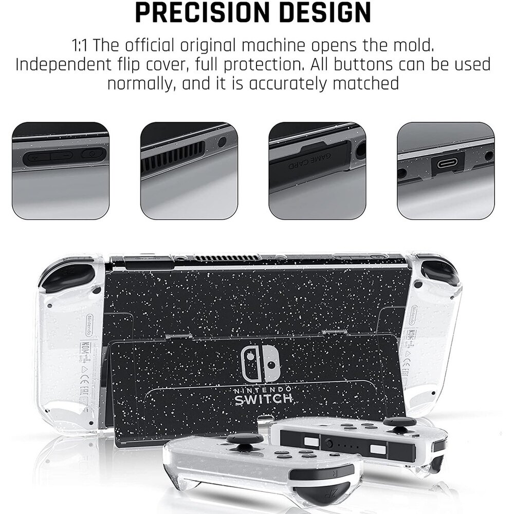 Nintendo Switch Oled Dockable Clear Case Protective Cover for NS Switch Oled Flash Hard Shell