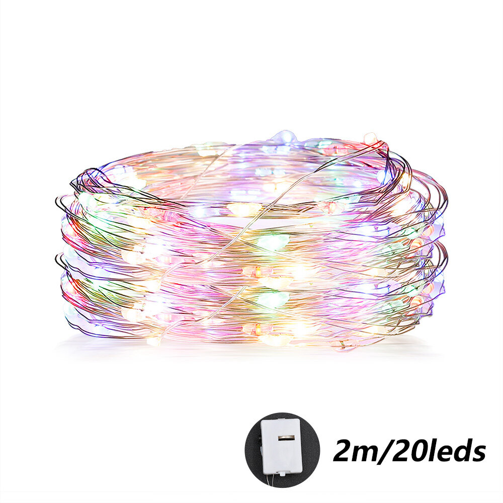 【Dizoey】 Mini LED Birthday Cake Light String Decoration/Flashing Fairy Warm White Colorful Bouquet Garland Lights Wedding Christmas Gift Box Party Supplies Button Battery