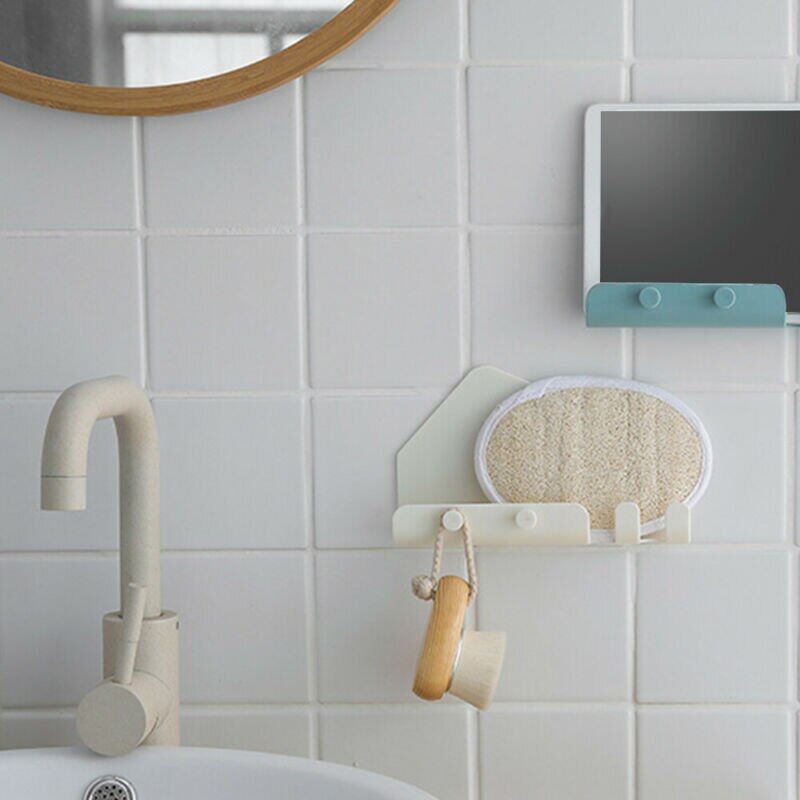Wall Mount Mobile Phone Tablet Holder Socket Wall Shelf Rack Holders Storager Charging Box Bracket Stand