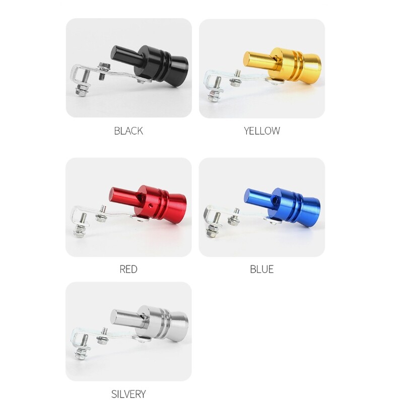 Silver Turbo Sound Tail Throat Exhaust Pipe Whistle Aluminium Alloy TC M