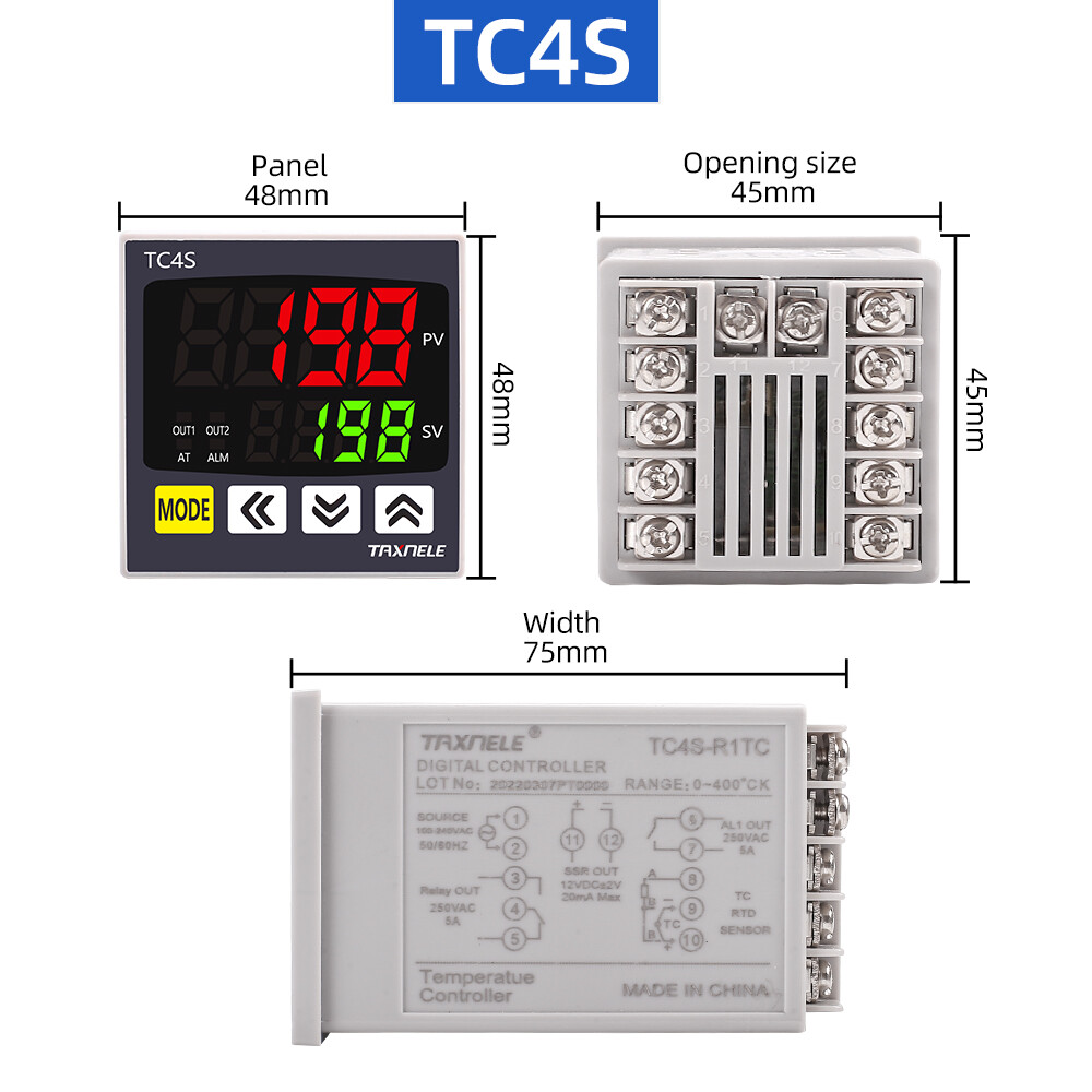 Digital PID Thermostat Dual Output Universal Input TC4S TC4H TC4L TC4M Temperature Controller Regulator SSR Relay 110VAC 220V