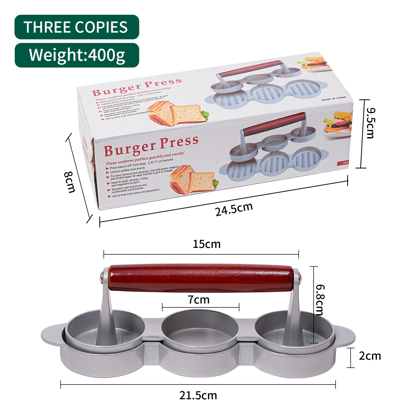 Ham Burger thịt Pie Maker Vòng thịt Pie mô hình Burger thịt Pie bé khuôn gạo Beef Pie Maker