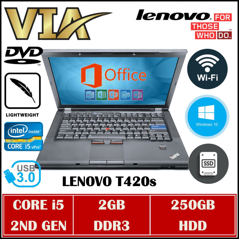 Buisness Laptop LENOVO ThinkPad T420s CORE i5 (2ND GEN)~2GB DDR3~250GB HDD~W10~DVD~Wifi Ready~Lightweight Malaysia