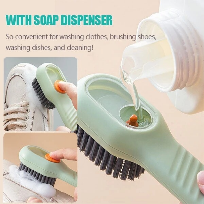 Long Handle Controllable Liquid Shoe Brush Automatic Drainage Deep Cleaning Soft Hair Washing Brush Household Cleaning Tool