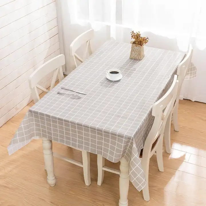 Plaid Waterproof Tablecloth Living Room, Glass Table Covers Dining Room