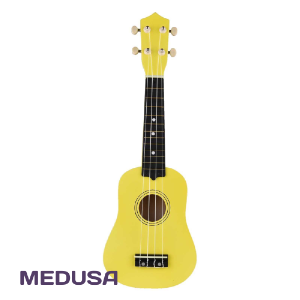[ MEDUSA ] 21-inch Ukulele 4 Strings Ukulele Small Guitar Bass Wooden Musical Instrument Kids Gift Yellow (Yellow) Malaysia