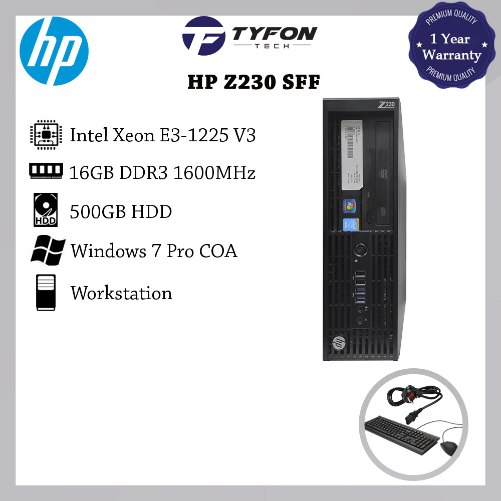 HP Z230 Workstation SFF E3-1225 V3 16GB DDR3 500GB HDD Win Pro Desktop PC  Computer (Refurbished) Lazada