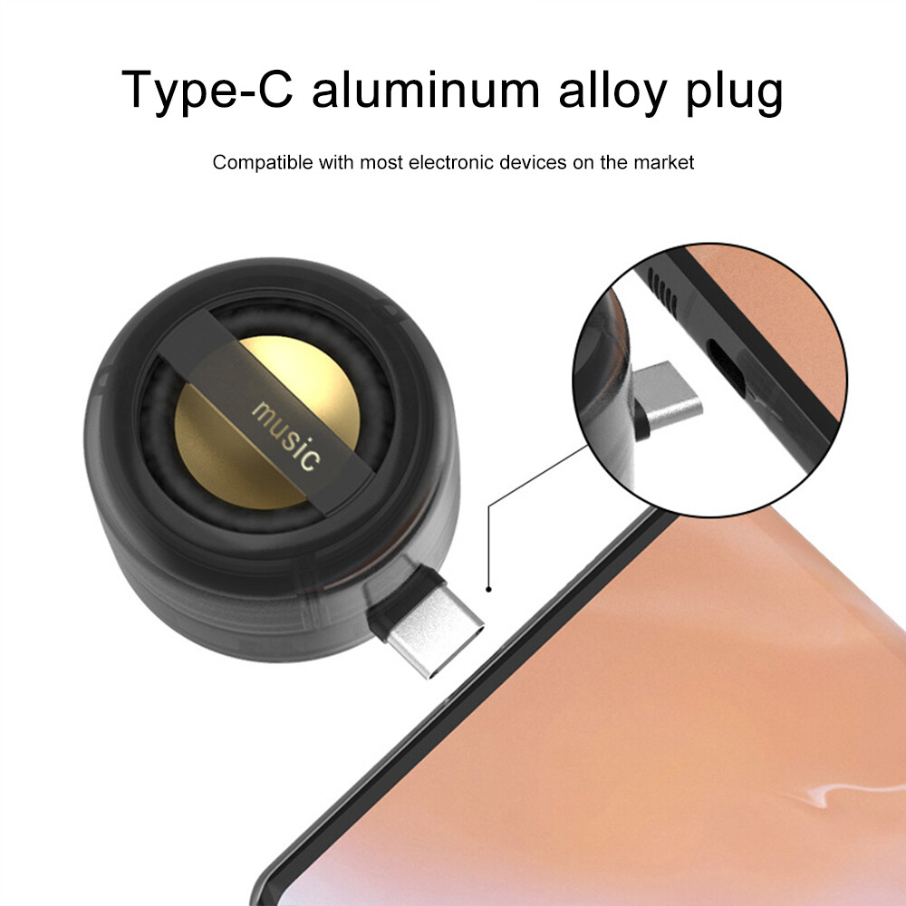 Loa mini 3.5 mét jack Loại C AUX nhạc âm thanh nổi đầu phát âm thanh cho điện thoại máy tính xách tay