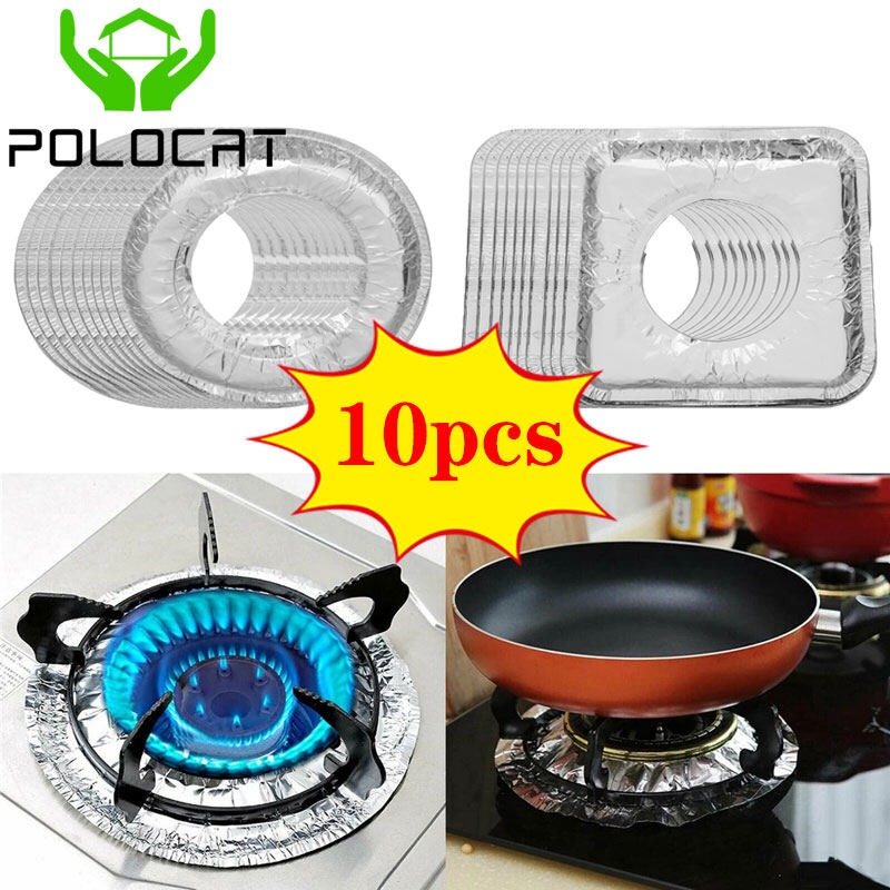 Polocat 10Pcs Gas Stove Covers Heat resistant Liners Paper Cleaning Pad for Kitchen#1