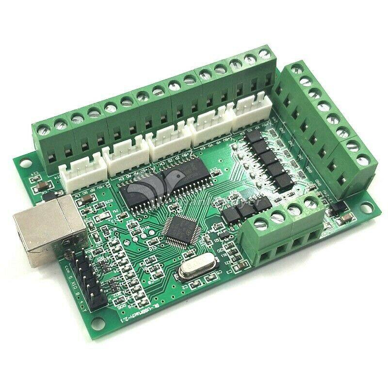【Ready Stock】Breakout board CNC USB MACH3 Breakout Board USB 100KHz 5 axis Interface Driver Motion Controller Driver Board Interface Driver Motion Controller AM9587 Support Windows XP/ WIN7/ WIN8/ WIN10/Support for 64bit
