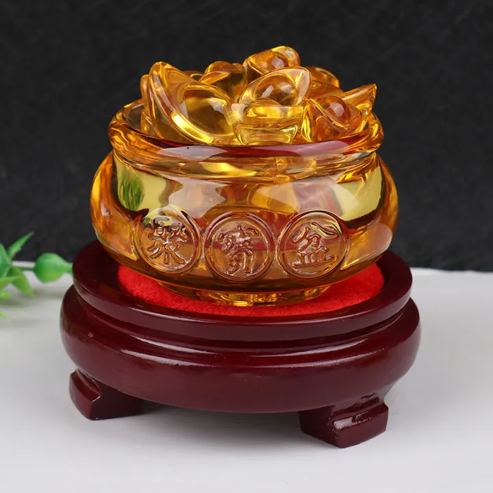 Jettingbuy Phong Thủy Trung Quốc Thỏi Vàng Pha Lê Giàu Có Bát Kho Báu Trang Trí Tượng | Lazada.vn