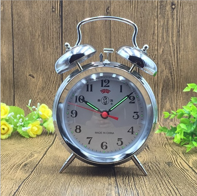 YBH Nicehome Horseshoe Mechanical Gold Alarm Clock Manual Wind Up Vintage Metal Clock