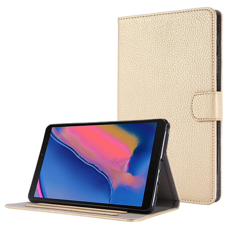 PU leather case for Samsung Galaxy Tab A 8.0 with S Pen 2019 SM-P200 SM-P205 stand cover P200 P205 rose gold silver color flip casing holder with card slots