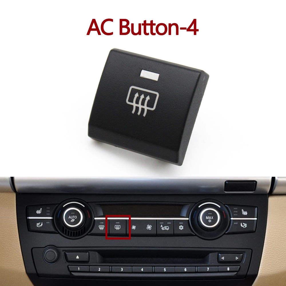 [HOT W] Dashboard Air Conditioning AC Ventilation Control Button Auto Knob Switch Caps For BMW X5 X6 E70 E71 E72 2007-2014 64119310445