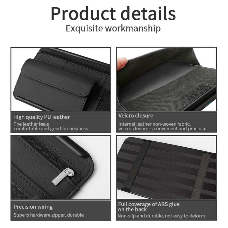 Auto Organizer Xe Sun Visor Lưu Trữ Túi Kính Hộp