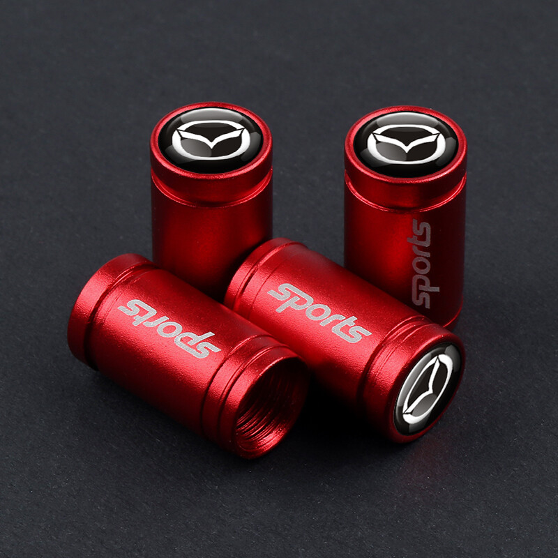 4pcs Car Styling Aluminum Alloy Wheel Tire Valve Stems Caps Cover Motorcycle Accessories Theftproof Valve Caps For Mazda