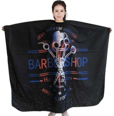 ♙ Barber Saloon Vintage Style Cutting Cape Apron With black background Salon Hair Dressing Cutting Cape