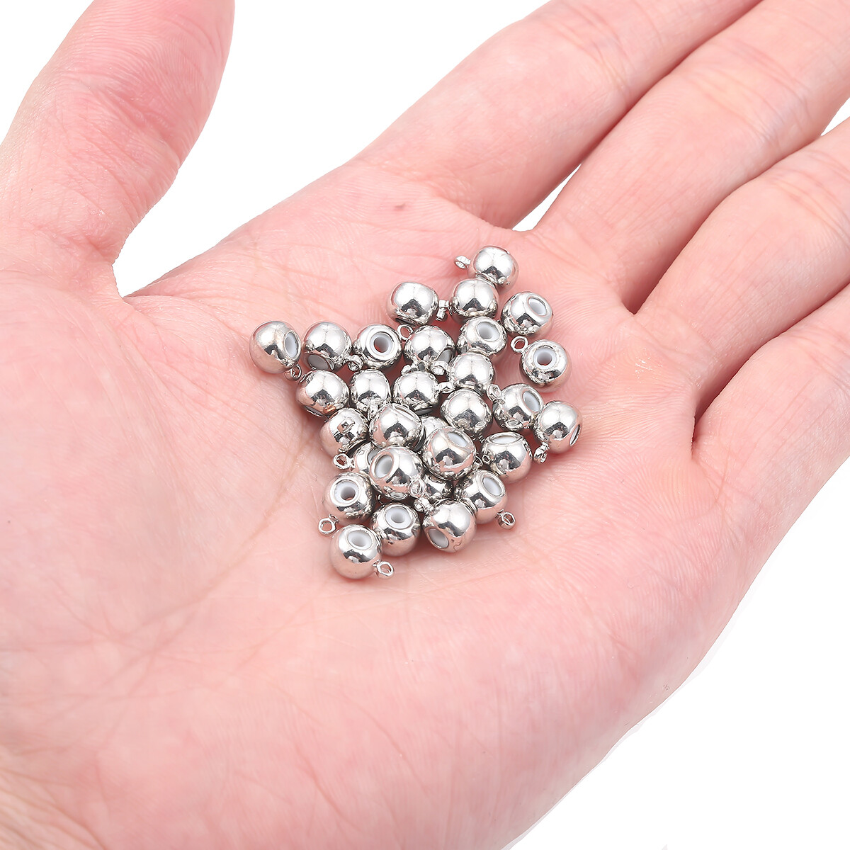 10pcs 3/4/5/6mm Copper Roundle Adjustment Beads Spacer Beads Loose With Hook For  DIY Bracelet Necklace Jewelry Making Finding Accessories
