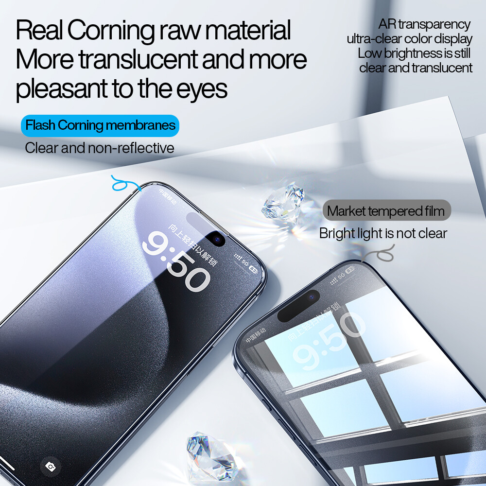 Smartdevil Corning màn hình mặt kính bảo vệ cho iPhone 15 Pro max iPhone 15 Plus iPhone 16 Pro Max iPhone 16 Plus che phủ toàn màn hình Phim kính cường lực Màu Xanh Lá Cây Ánh Sáng Chống-Nhìn Trộm Chống-Dấu Vân Tay