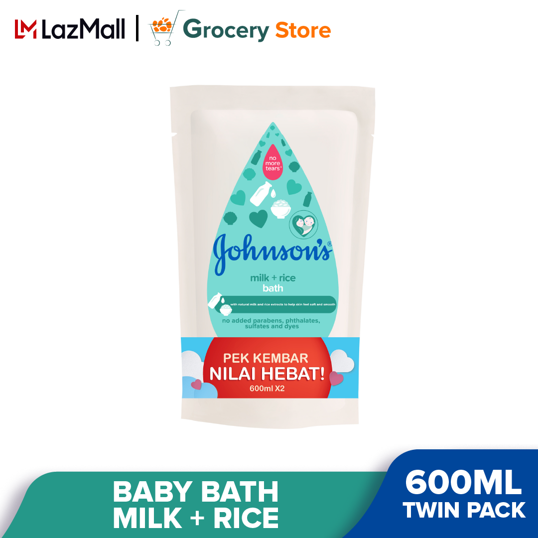 Johnson's Baby Bath Milk + Rice 600ML TWIN PACK Lazada