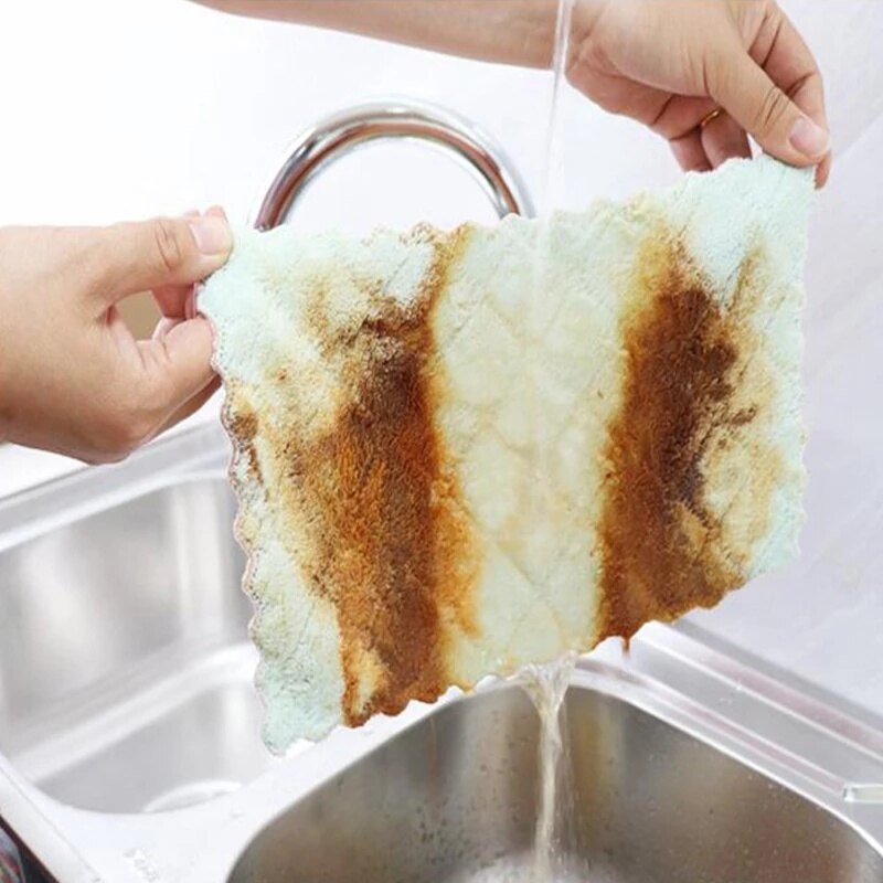25*25cm Super Absorbent Microfiber Dish Cloth Household Tableware Cleaning Towel Kitchen Tools Gadgets