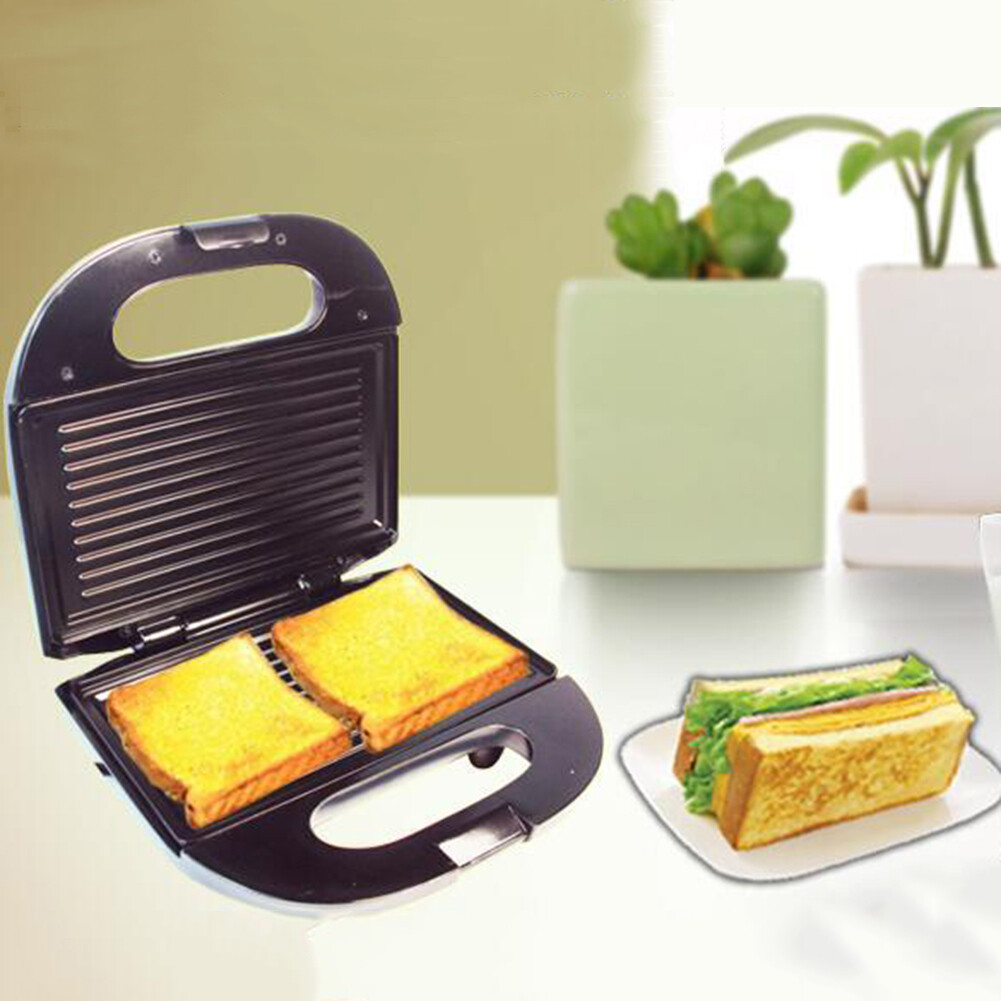 Tongpudi®Máy Làm Bánh Sandwich Chạy Điện Tấm Nướng Máy Nướng Bánh Mì Bữa Sáng Máy Làm Bánh Mì Bánh Quế （ Phích Cắm EU