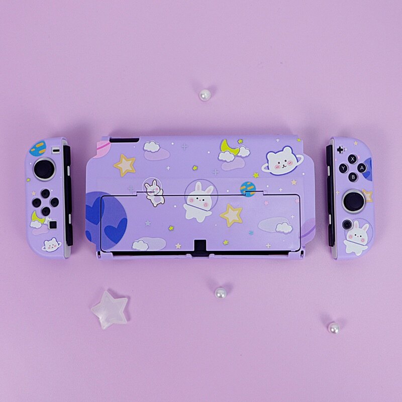Vỏ Bảo Vệ OLED Switch Hoạt Hình Thỏ Gấu Dễ Thương Vỏ TPU Mềm Cho Nintendo Switch OLED NS Joy-Con Vỏ Điều Khiển