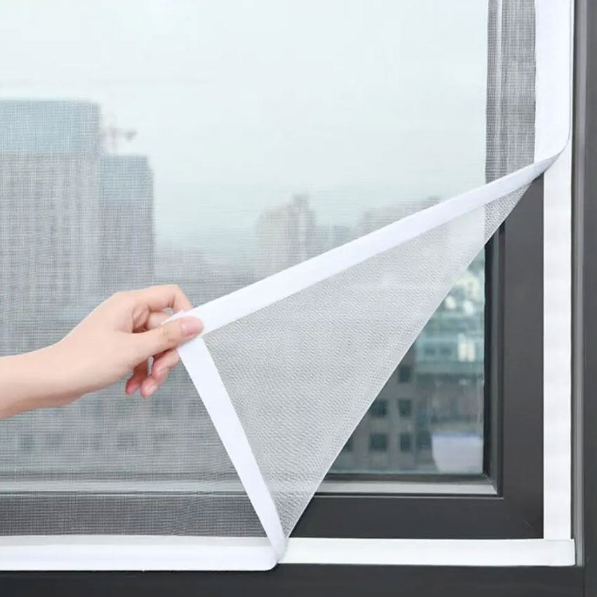 Anti-mosquito Window Screen Self adhesive window mosquito Net Summer Insect Proof Door Washable Mosquito Mesh with Velcro
