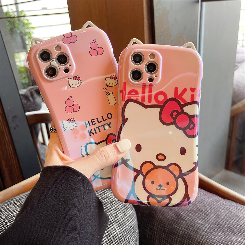 Cute Kitty Cat Pattern Phone Case for IPhone 11 12 13 Pro Max Case Cartoon Cute Phone Case for IPhone 7 8 Plus XR Xs Max Back Cover