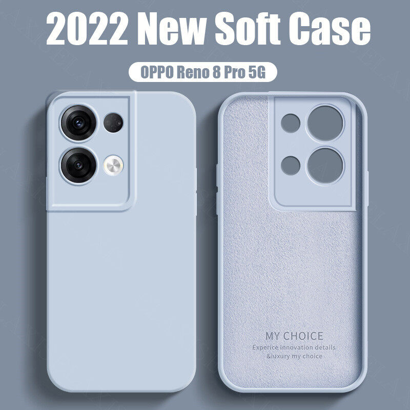 HAOYE Cover per OPPO Reno8 Pro (Reno 8 Pro) 5G, Custodia in Colori Sfumato, Vetro Temperato Antigraffio Back Cover + Bordo in Silicone Morbido TPU Protettiva Case(6