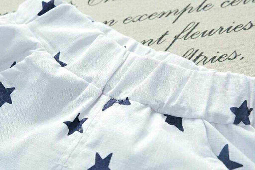 Kids Short Sleeve Star Cartoon Printed Tracksuit Clothes Set Willsa Baby Boy Outfits