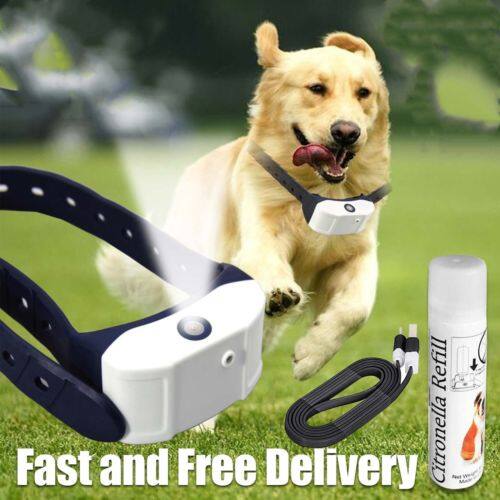 Dog Trainings Stop Barking Rechargeable Citronella Dog Collar Anti Bark Train Mist Spray Dog