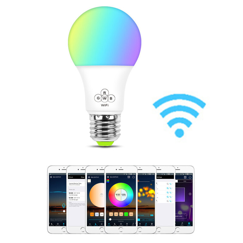 Bóng Đèn WiFi Thông Minh 4.5W RGBW Thay Đổi Màu Sắc Hỗ Trợ Alexa Google Điều Khiển Bằng Giọng Nói Đèn Led