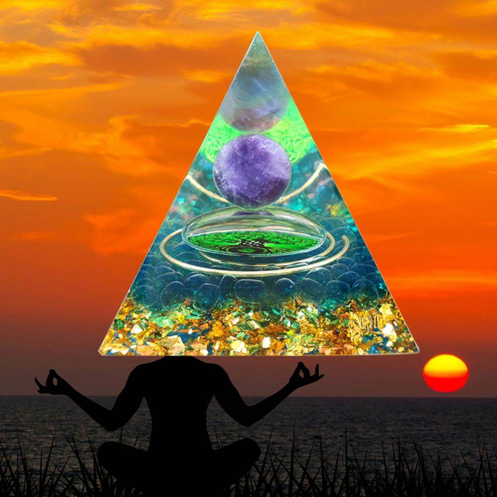 Orgonite Pyramid Crystal Orgone Energy Reiki Balancing Meditation Protection