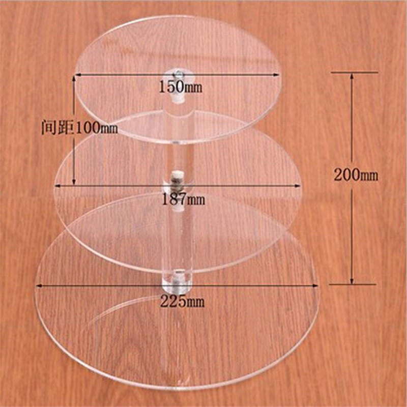 ZMHT Dream Hunter 3/4 Layer Transparent Acrylic Round Display Stand Multi-Layer Wedding Birthday Cake Display Stand Shelf Cupcake Holder Plate