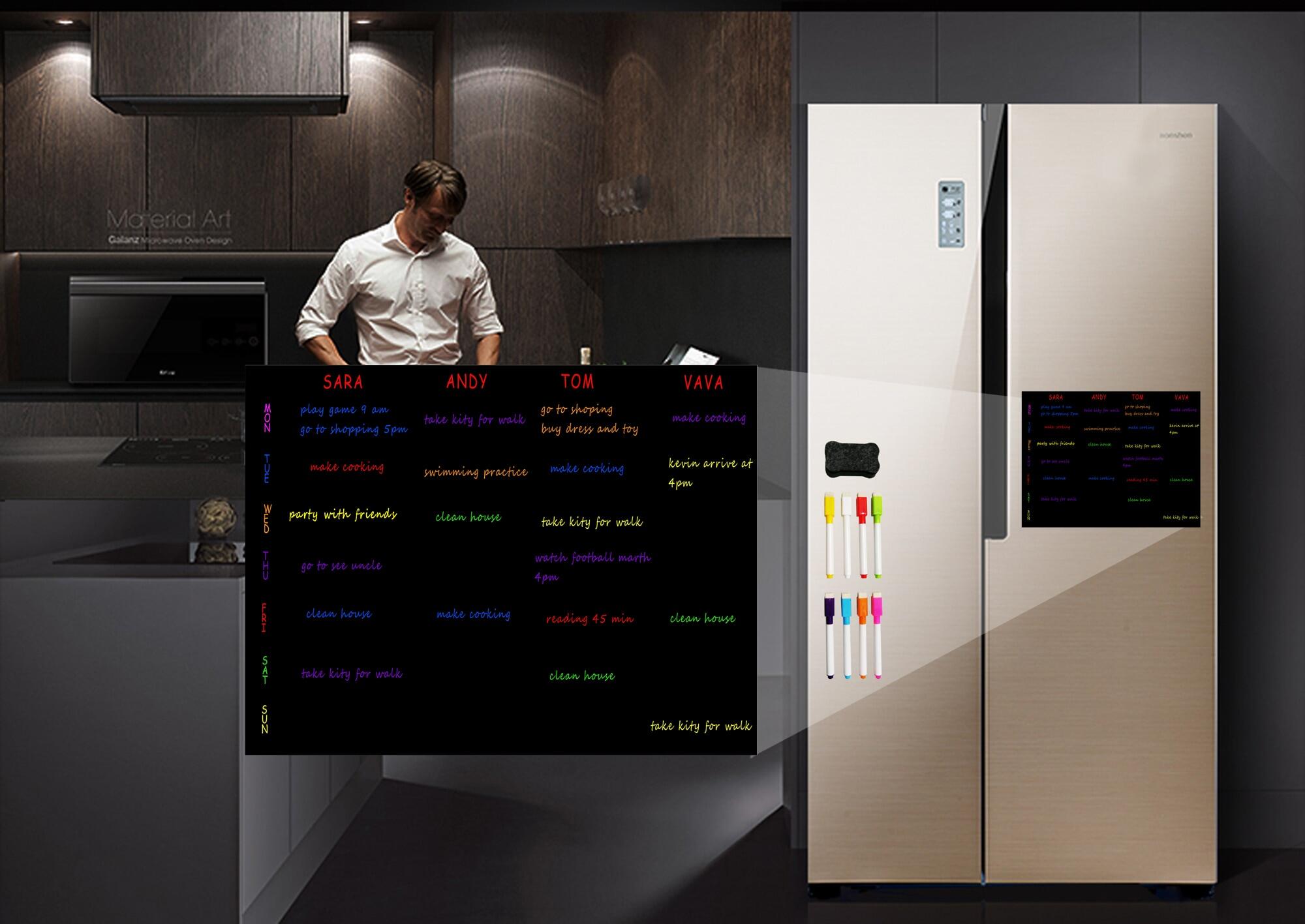 1 từ A3 kế hoạch Hội Đồng Quản trị tủ lạnh nhà bếp lớn tẩy khô Lịch tổ chức notepad...