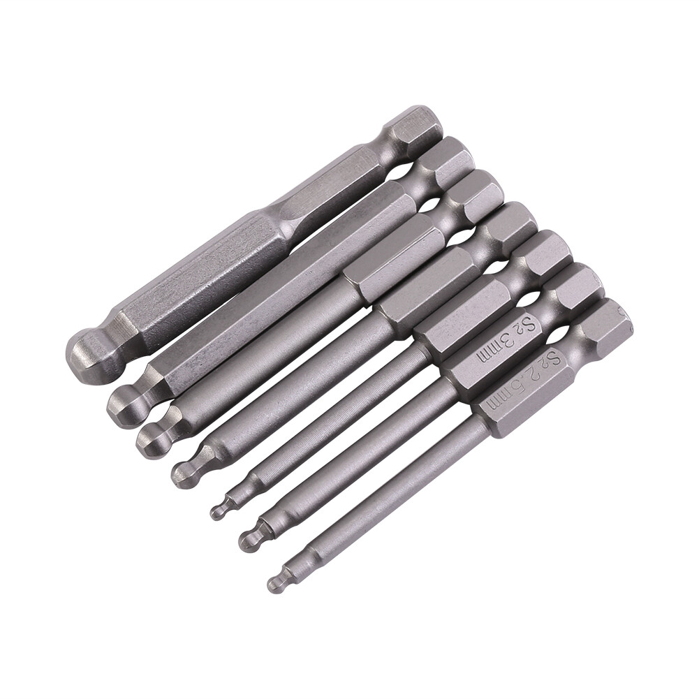 7Pcs Screwdriver Bits 1/4 Hex Shank Screwdriver Bits 7Pcs 2 / 2.5 / 3 / 4 / 5 / 6 / 8mm Magnetic Screwdriver Bits 65mm 1/4 Hex Shank