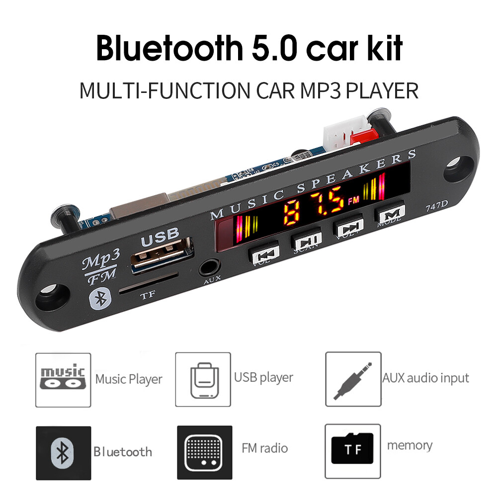 Bo Mạch Giải Mã MP3 Bluetooth 5.0 Không Dây Máy Phát Radio FM 12V Hỗ Trợ Mô-đun Âm Thanh Giao Diện TF / AUX/U/USB Với Bộ Khuếch Đại 15W * 2