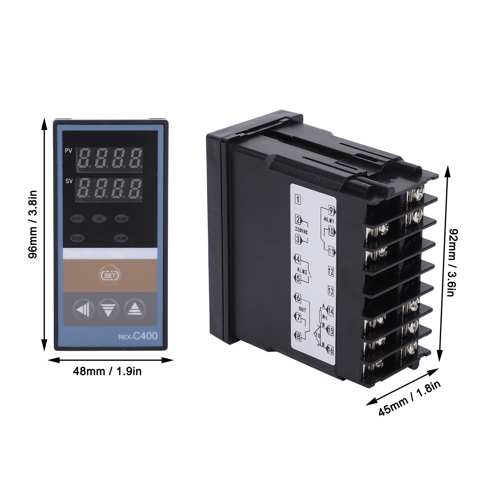 BERM Temperature Controller Smart Adjustable Regulator Thermostat Switch REX‑C400FK02‑MxDA 220V